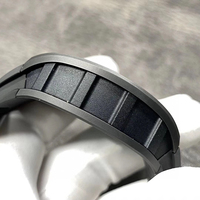 Expédition rapide - Montre en céramique noire haut de gamme personnalisée neuve 055 avec bracelet en caoutchouc fluoré, montre automatique mécanique pour hommes avec saphir