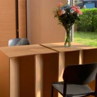 Table pliante moderne écologique à 5 couches Caractéristique pliable en carton ondulé kraft écologique
