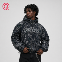 Sweat-shirt à capuche zippé intégral camouflage AOP pour homme, broderie 3D appliquée, streetwear épais, personnalisable OEM, vente en gros