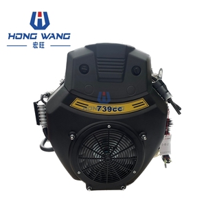 Moteur à essence HongWang R740D de qualité industrielle pour excavatrice, 739 cm³, 24 CV, bicylindre, arbre horizontal en métal - Product Image 1