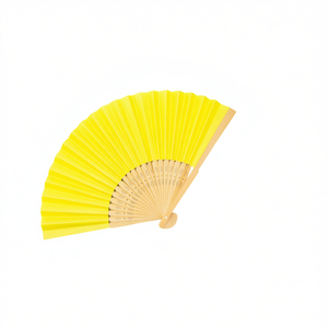 Ventilatore di carta Ilan da 21 cm, accessorio rinfrescante portatile giallo - Product Image 1