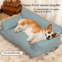 Canapé pour animaux de compagnie de grande taille pour toutes les saisons, design élégant, adapté à l'été, imperméable, durable, lit pour chien et chat, utilisation en intérieur, canapé en cuir monobloc