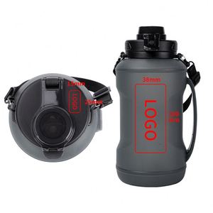 Bouteille d'eau pliable en silicone de grande capacité 2L avec rappel de l'heure et verrouillage anti-fuite pour le sport et le fitness - Product Image 2