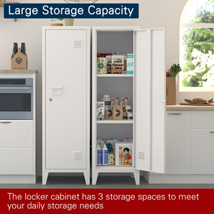 Armario de Almacenamiento Metálico con Cerradura, Puerta y Estantes Extraíbles, Armario <span class=keywords><strong>Estrecho</strong></span> para <span class=keywords><strong>Cocina</strong></span> o Baño - Product Image 2