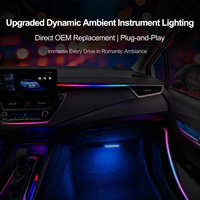 Éclairage d'ambiance rythmique RVB pleine couleur pour l'intérieur de la voiture avec contrôle par application, synchronisation musicale, efficacité énergétique pour Toyota