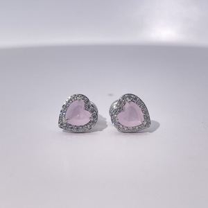 ต่างหูแบบติดหูทรงหัวใจประดับเพชรคิวบิกเซอร์โคเนียสีชมพู ชุบทอง สำหรับผู้หญิง ดีไซน์คลาสสิกทันสมัย จาก Tianyu Gems - Product Image 3