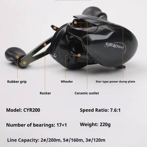 รอกตกปลาสีดำความเร็วสูงทั้งหมด7.6: อัตราส่วน1และ17 + 1BB สำหรับแม่น้ำอเนกประสงค์และลำธาร - Product Image 6