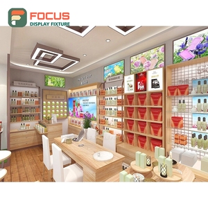 Contemporary Boutique Store <b>Led</b> <b>Lighting</b> Wall Display Unit Turnkey Solution Cosmetics Store Design - Product Image 1