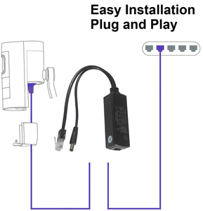 12V 5V Splitter Poe con DC Jack RJ45 Combiner Splitter Adapter para cámaras IP - Product Image 3