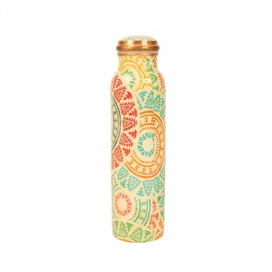 Pure Copper <b>Water</b> <b>Bottle</b> Ayurvedic Inspired Antimicrobial BPA Free Drinking <b>Bottle</b> for Home Office Gym Travel <b>Daily</b> Use - Product Image 1