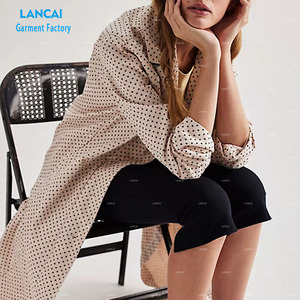 Custom Style New Design Floral Printing Cotton Fabric Women Light <b>Weight</b> Long Coat Regular Sleeve for Lady - Product Image 3