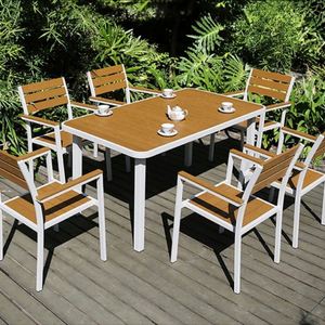 เก้าอี้ในร้านอาหารทำจากอลูมิเนียมมีสไตล์ทันสมัยโต๊ะในสวนหวายกลางแจ้งคาเฟ่ลานรับประทานอาหารร้านกาแฟเฟอร์นิเจอร์รับประทานอาหารที่ทันสมัย - Product Image 3