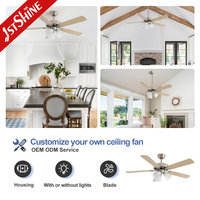 Ventilateur de plafond intelligent 1stshine avec télécommande, design moderne, efficace, assurance qualité, moteur DC, avec lumière LED
