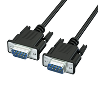Cable Serial DB9 Negro de 1.5m/3m al por Mayor, Cable de Extensión Convertidor Serial RS232 de 9 Pines Macho a Hembra para PC