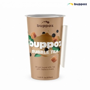 Thé aux bulles au sucre roux prêt à boire, gobelet de 335 ml, halal, HACCP, pour les boutiques de thé aux bulles et de thé au lait, OEM - Product Image 1