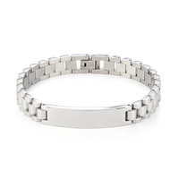 Bracelet de montre en acier inoxydable 10 mm, bracelet à barre gravée personnalisée, bracelet à chaîne à maillons pour femmes