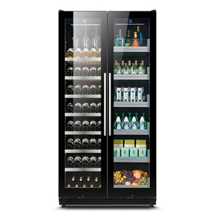 NE-387 Étagères personnalisées 760l Armoire à <span class=keywords><strong>vin</strong></span> rouge et blanc Refroidisseur à alcool et à thé Double <span class=keywords><strong>porte</strong></span> vitrée Vitrine à <span class=keywords><strong>vin</strong></span> Réfrigérateur avec lumière - Product Image 1