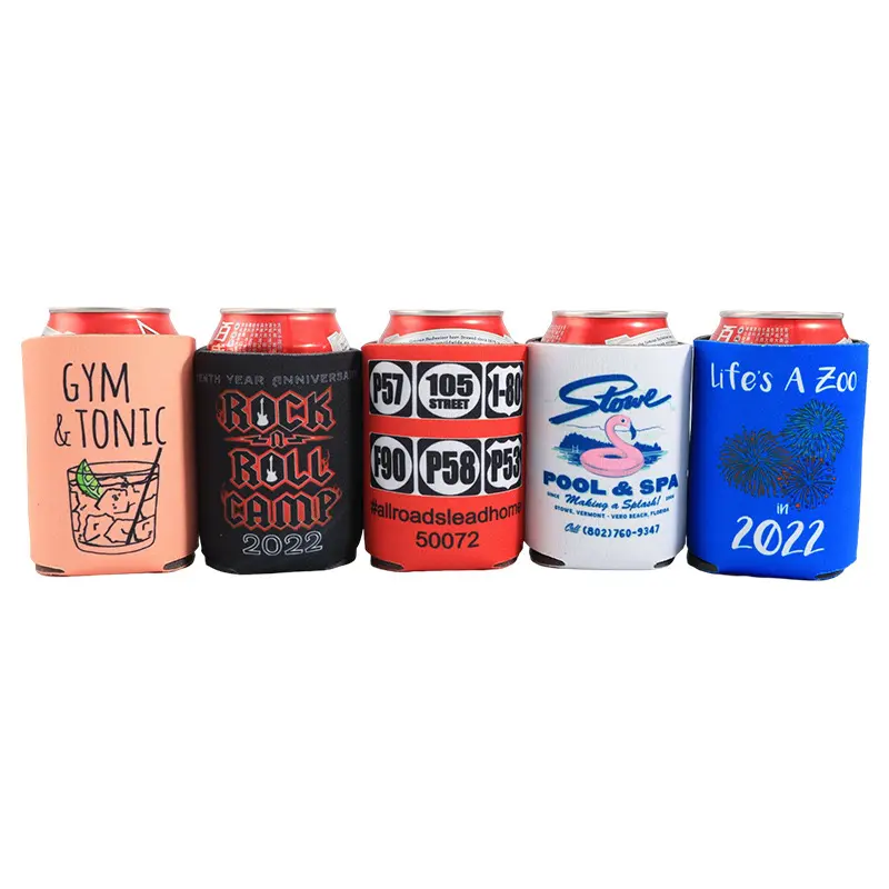 Custom Printed Neoprene Beer Can Cooler Bag Cola Sleeve For Camping