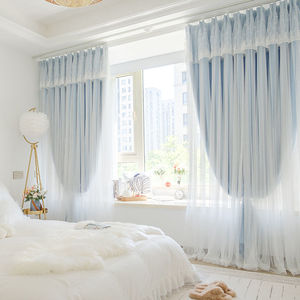 Rideaux en gros crème française chambre à coucher vent fille Double vent ombrage nouveau salon rideau de rêve - Product Image 6