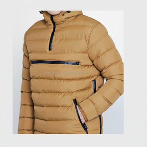 Vente en gros de vestes d'hiver matelassées pour hommes, décontractées, à capuche, noires, imperméables, grandes tailles, tricotées, respirantes, écologiques - Product Image 1