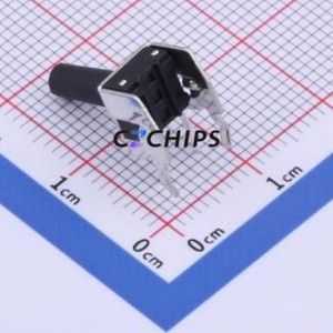 GT-TC100A-H130-L1 Tactile Switch Through hole Component THT Switch Single Pole Single Throw Round Button 1.6N Right Angle Insert - Product Image 2