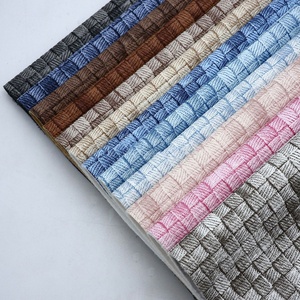 1Mm Chất Lượng Cao Thanh Lịch Lưới Lưới Denim In Kiểm Tra Mô Hình PU Tổng Hợp Giả Da Chống Nước Cuộn Cho Tự Làm Túi - Product Image 6