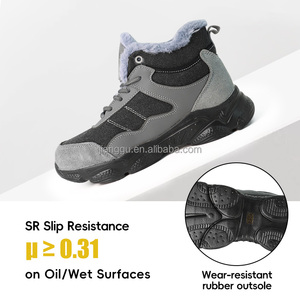 Bruchsichere Durchstichfeste Stahlkappe Wandersicherheitsschuhe Wildleder-Obermaterial Gummisohle für Zwischensohle Warme Winter-Arbeitsstiefel Industriell - Product Image 3