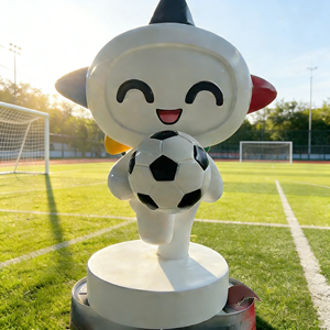 Sculpture géante d'ours en peluche en fibre de verre, pose de joueur de football, pour affichage commercial en centre commercial extérieur - Product Image 3