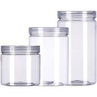 Bocaux de rangement en PET avec impression UV couleur personnalisée, couvercle à vis en aluminium, conteneur de qualité alimentaire pour bonbons et snacks