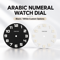 Cadran de montre personnalisé en usine, vente en gros, option bicolore, cadran de montre lumineux avec chiffres arabes pour la modification de marque de montre