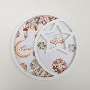 ขายส่งอุปกรณ์ตกแต่งเทศกาลวันอีดมูบารัค ปี 2025 ถาดไม้รูปดาวและพระจันทร์ จานมุสลิม ของตกแต่งรอมฎอน - Product Image 6