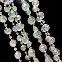 Guirlande de perles disco irisées de luxe, imperméables et écologiques, pour décorations de sapins, couronnes, cheminées, fêtes et maisons.