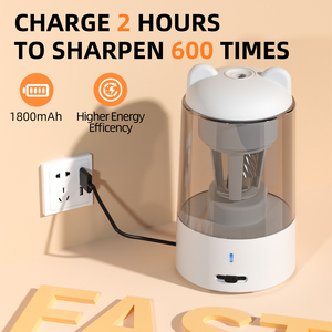 Taille-crayon électrique mignon rechargeable entièrement automatique avec alimentation et éjection automatiques, à un seul trou pour crayons de couleur, idéal pour l'école et le bureau - Product Image 4