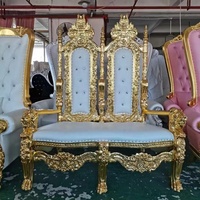 Chaise Trône Dorée « Reine de l'Amour », Mobilier Gothique, Chaise Trône de Mariage en Toile de Jute, Trônes de Mariage Économiques
