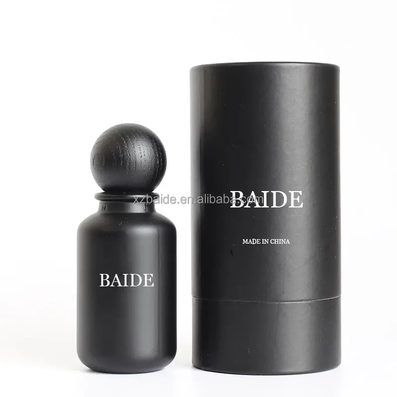 Manufacture Luxury Custom Label Clear Matte Black Pump Crimp Spray Empty Round 30ml 50ml Glass Perfume Bottle 100ml With Box