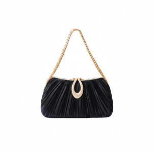 Bolso de noche tipo saco con pedrería para mujer, diseño calado con diamantes de imitación y asas de metal. - Product Image 1
