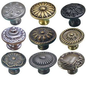 Zinc Alloy Cabinet <b>Knobs</b> Round Antique Bronze Traditional Furniture Handle Durable Cabinet <b>Door</b> Pulls - Product Image 1