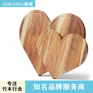 Tabla de cortar de bambú y madera Aolong en forma de corazón para servir queso, frutas, pan, bandeja de cocina, tabla de picar. - Product Image 4