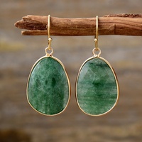Neueste Luxuriöse Vergoldete Natürliche Klare Quarz-Lapis-Jaspis Boho Vintage Tropfenförmige Unisex Jubiläums-Ohrringe