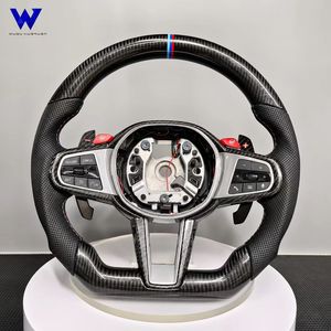 Personnalisation du volant en fibre de carbone sport, compatible avec <span class=keywords><strong>BMW</strong></span> <span class=keywords><strong>Série</strong></span> G G80 M4 G82 M5 F90 M8 X3m X4m X5m X6m G3x G1x F10 F30 - Product Image 1
