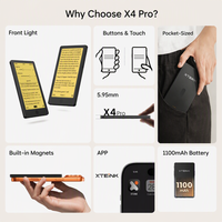 XTEINK X4 Pro Pocket Ebook Reader Layar E Ink 4.3" Lampu Depan yang Dapat Disesuaikan E-Reader Mini Portabel untuk Membaca Sehari-hari