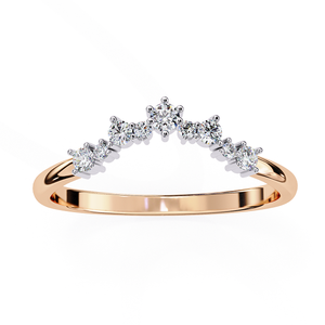 Elegant Rose Gold Diamond Band <b>Ring</b> for Women Minimal Style Shiny Finish Daily Wear Jewelry Gift Choice - Product Image 1