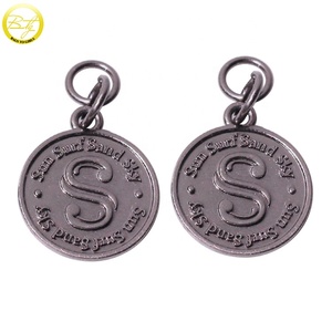 Custom Embossed Letter Metal Jewelry Pendant Antique <strong>Silver</strong> logo Metal Round <strong>Charms</strong> for <strong>Bracelet</strong> Fitting - Product Image 3