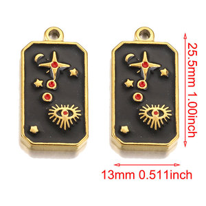 Bijoux personnalisés en acier inoxydable 316L, pendentifs et breloques tendance, cartes de tarot 3D pour la création de bracelets et colliers. - Product Image 6