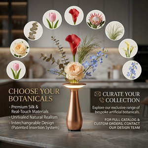 Lampe <span class=keywords><strong>de</strong></span> table <span class=keywords><strong>de</strong></span> <span class=keywords><strong>jardin</strong></span> sans fil rechargeable à chargement magnétique, étanche IP54, design vase, pour événements extérieurs, éclairage floral, commande tactile - Product Image 4