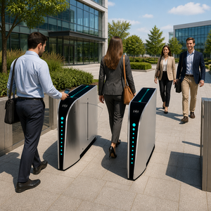 Tourniquet automatique à portes battantes pour piétons avec contrôle d'accès RFID pour entrée de bureau, hall et station de métro - Product Image 3
