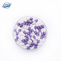Capsules pharmaceutiques vides en gélatine dure de taille 0, 1, 2, 3, 4, fabriquées en Chine, couleur violet-blanc, biodégradables