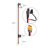 Connecteur femelle XT60 vers câble d'extension SAE avec porte-fusible pour centrale à panneaux solaires
