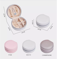 Offre Spéciale boucles d'oreilles boîte organisateur Portable bijoux mallette de rangement en cuir PU petite ronde voyage collier boîte avec miroir