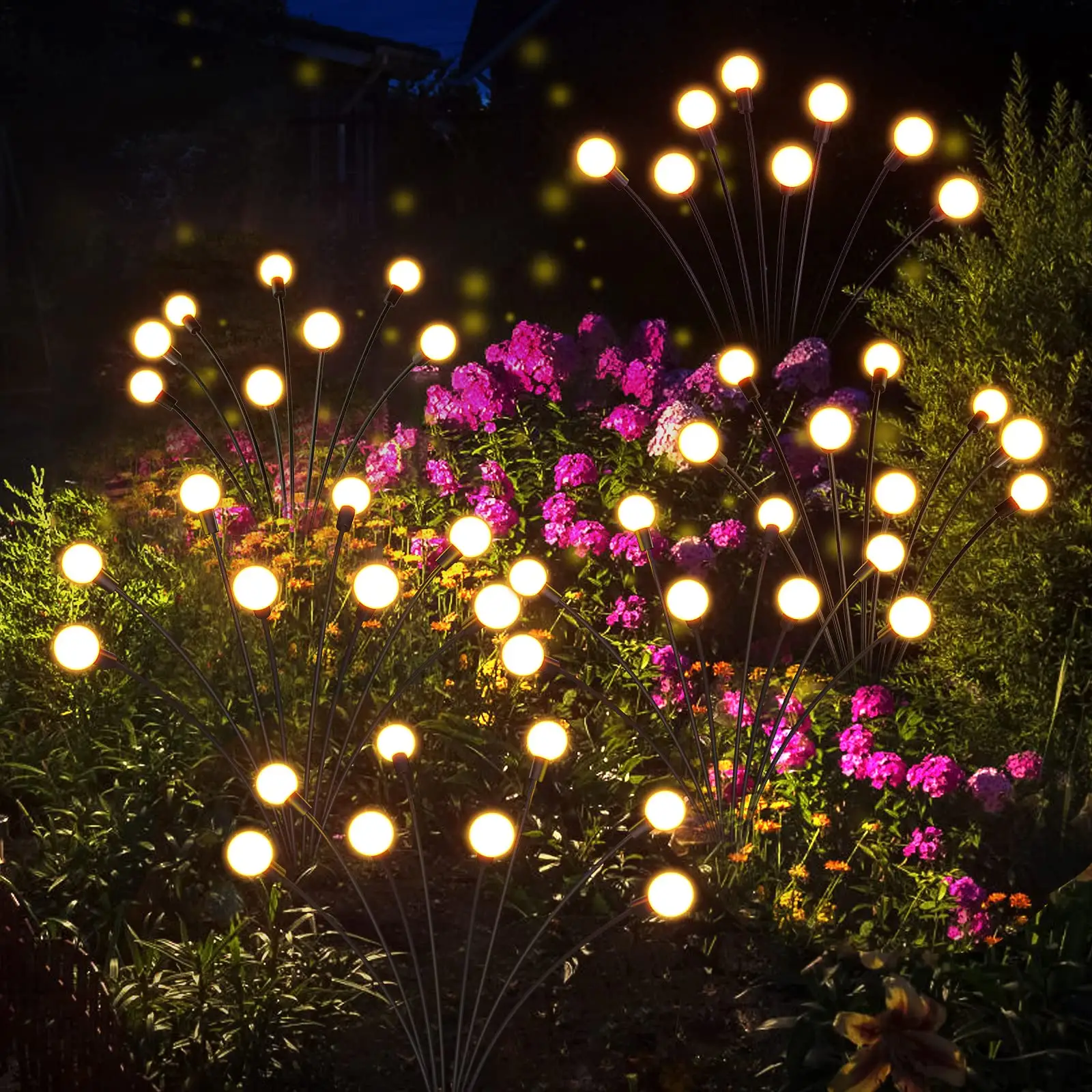 Lumière solaire luciole Starburst balançant la lumière solaire de jardin lumières décoratives décoration extérieure cour Patio chemin de la décoration